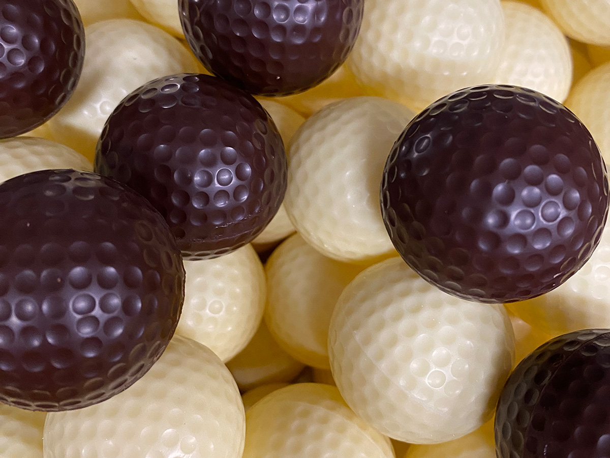 Golfbälle aus Schokolade