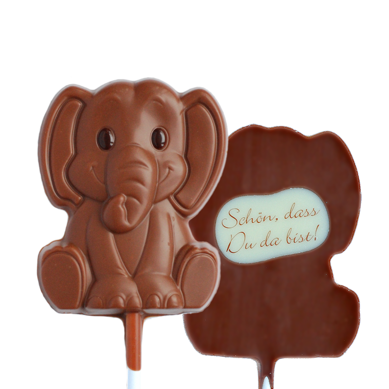 Kinder Schokoladenlolli Felix Elefant mit Text/Name