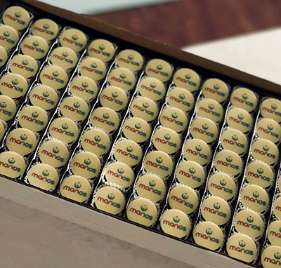 Firmenpräsente Logopralinen lose individuell bedruckt